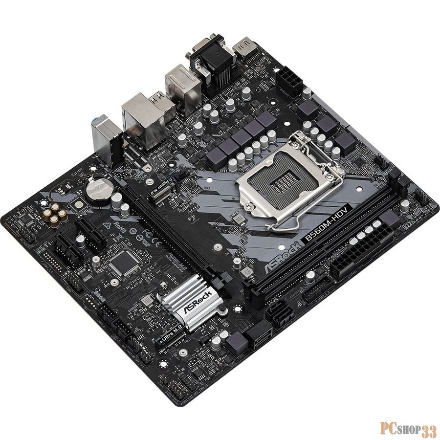 Материнская плата Asrock B560M-HDV R2.0 Soc-1200 Intel B560 2xDDR4 mATX AC`97 8ch(7.1) GbLAN+VGA+DVI+HDMI