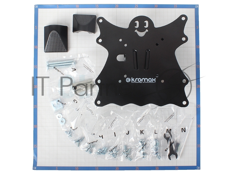 Кронштейн Kromax CASPER-202 black, для LED/LCD TV 15-40, max 30 кг, 3 ст свободы, наклон +5°-15°, поворот 90°, от стены 57-110 мм, VESA 200x200 мм