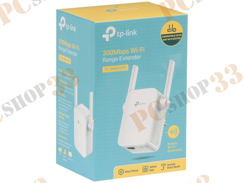 Ретранслятор TP-Link TL-WA855RE ver.2.0 WiFi 300Мбит/сек. + 1 порт LAN 100Мбит/сек.