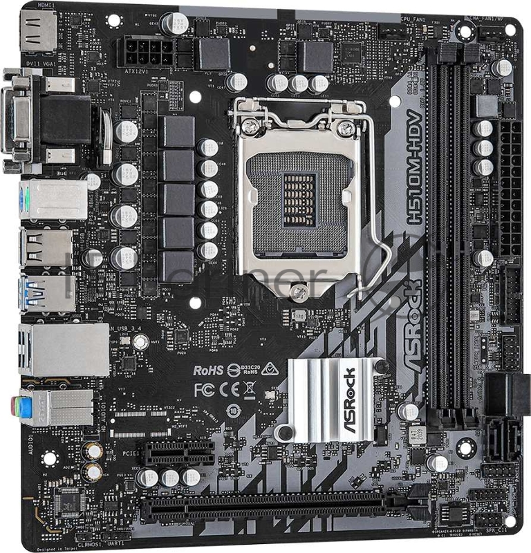 Плата материнская Asrock Asrock H510M-HDV, LGA1200, Intel H510, mATX, BOX