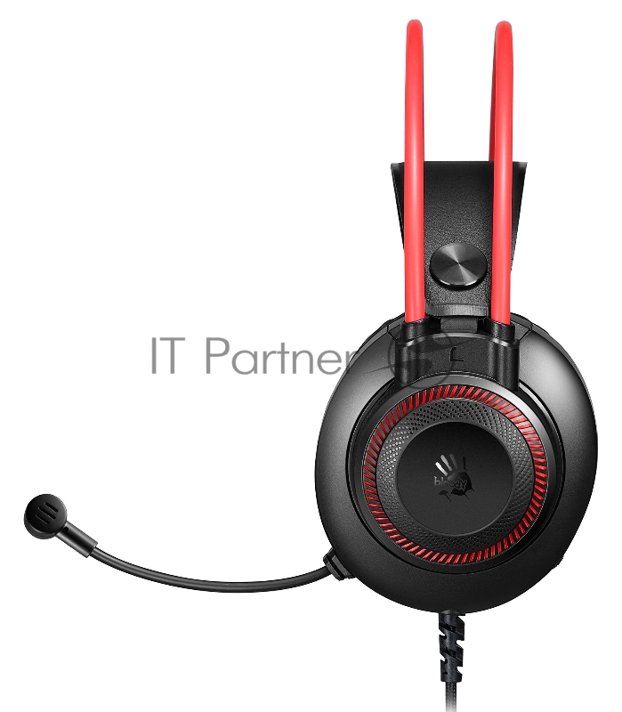 Наушники с микрофоном A4 Bloody G200 черный/красный 2м мониторные оголовье (G200 AUX3.5-4PIN +USB)