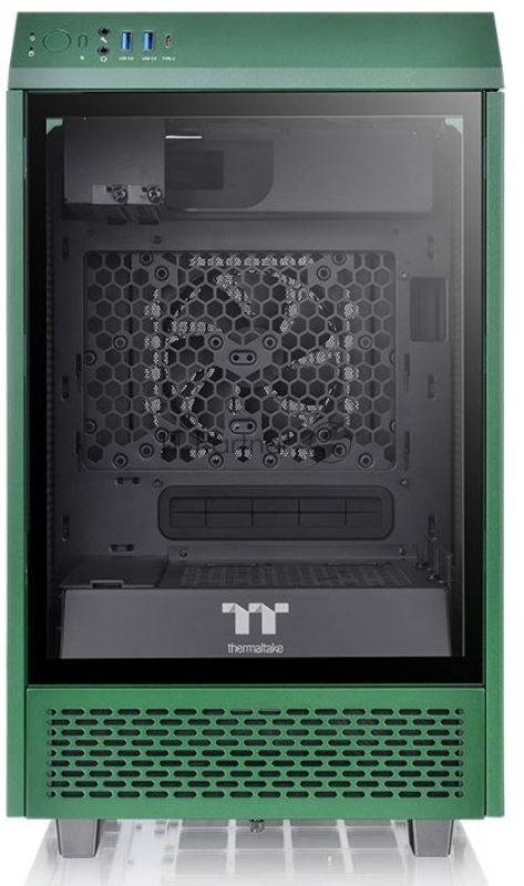 Корпус Thermaltake The Tower 100 Racing Green черный без БП miniITX 1x120mm 3x140mm 2xUSB3.0 audio bott PSU