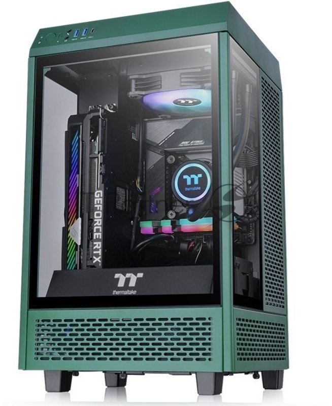 Корпус Thermaltake The Tower 100 Racing Green черный без БП miniITX 1x120mm 3x140mm 2xUSB3.0 audio bott PSU
