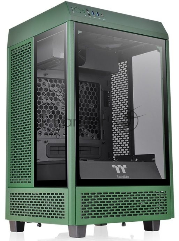 Корпус Thermaltake The Tower 100 Racing Green черный без БП miniITX 1x120mm 3x140mm 2xUSB3.0 audio bott PSU