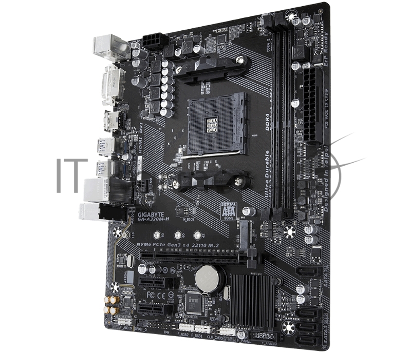 Мат. плата GIGABYTE GA-A320M-H AM4, AMD А320, 2*DDR4, 1*PCI-E16x, DVI, HDMI, SATAIII+RIAD, USB 3.1,