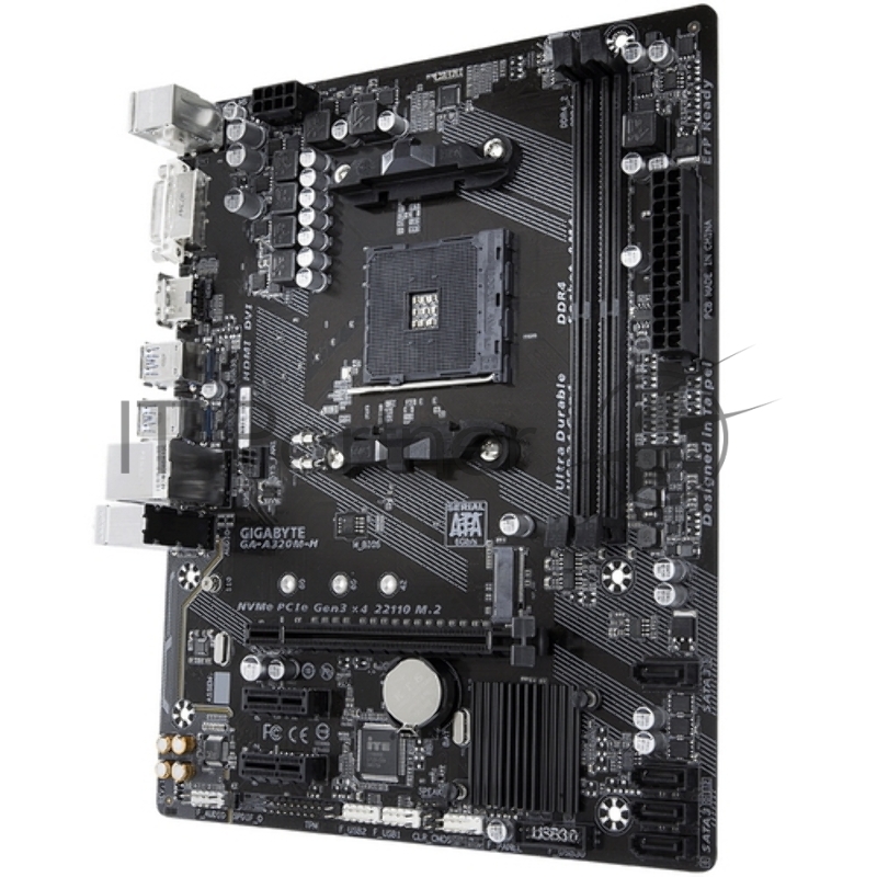 Мат. плата GIGABYTE GA-A320M-H AM4, AMD А320, 2*DDR4, 1*PCI-E16x, DVI, HDMI, SATAIII+RIAD, USB 3.1,