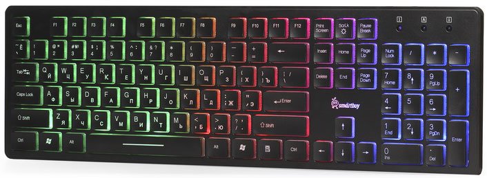 Клавиатуры, мыши Клавиатура проводная с подсветкой Smartbuy ONE 305 USB черная SBK-305U-K