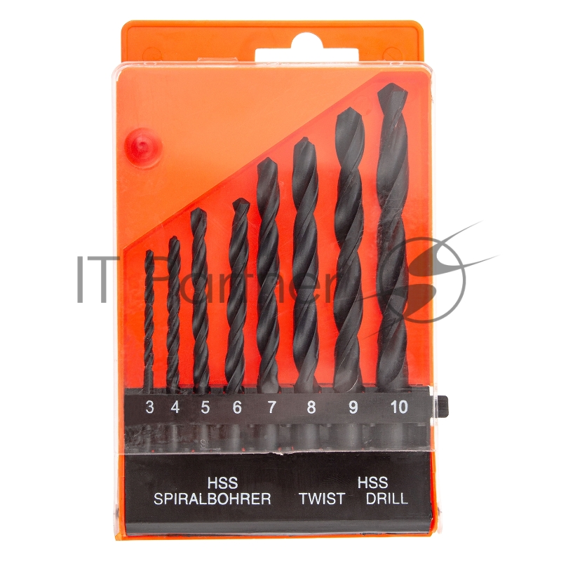 Набор сверл по металлу SPARTA ,3-10 мм , HSS,8 шт.цилиндрический хвостовик//723205