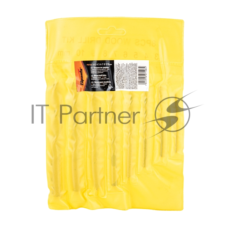 Набор сверл по дереву SPARTA ,3-4-5-6-7-8-9-10 мм,8 шт. цилиндрический хвостовик//702125