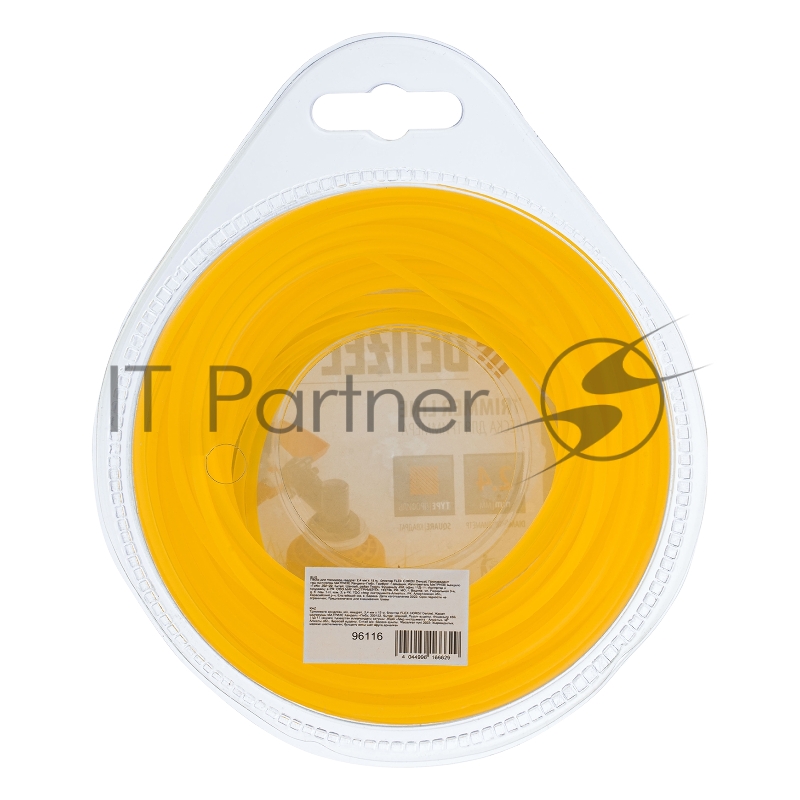 Леска для триммера DENZEL квадрат 2,4 мм х 15 м, блистер FLEX CORD 96116