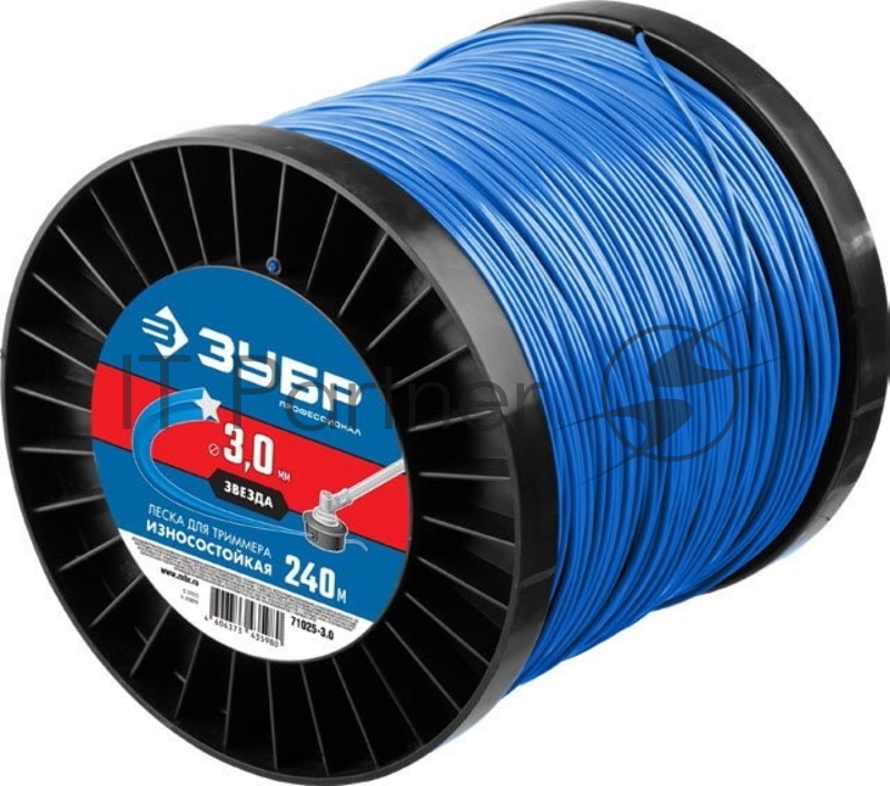Леска для триммера ЗУБР ПрофессионалЗВЕЗДА 2.4 мм 400 м 71025-2.4