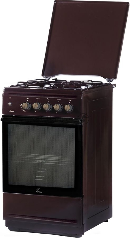 Плита Газовая Flama N FG 24236 B коричневый (металлическая крышка) реш.сталь