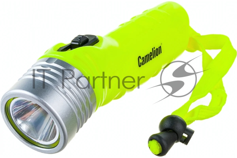 Фонарь Camelion LED51534 , желт, LED 3W SEOUL глуб 30м, 4xLR6, дайв, пласт+алюм., блистер 13360