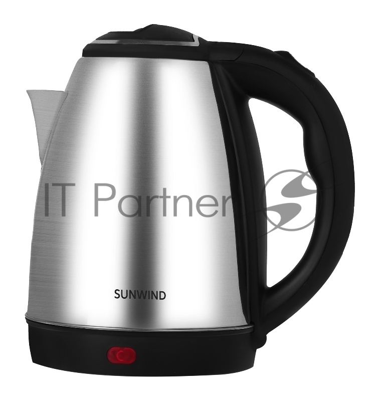 Чайник электрический SunWind SUN-K-001 1.8л. 1500Вт серебристый/черный (корпус: нержавеющая сталь/пластик)