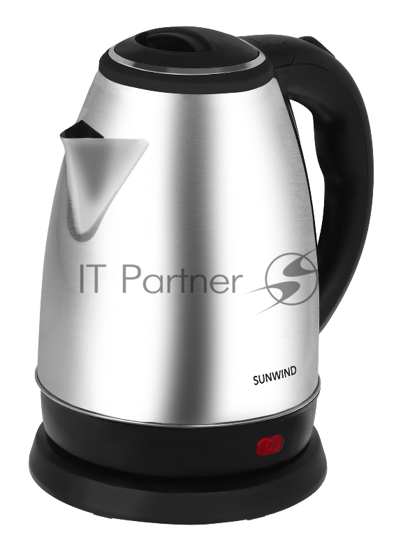 Чайник электрический SunWind SUN-K-001 1.8л. 1500Вт серебристый/черный (корпус: нержавеющая сталь/пластик)