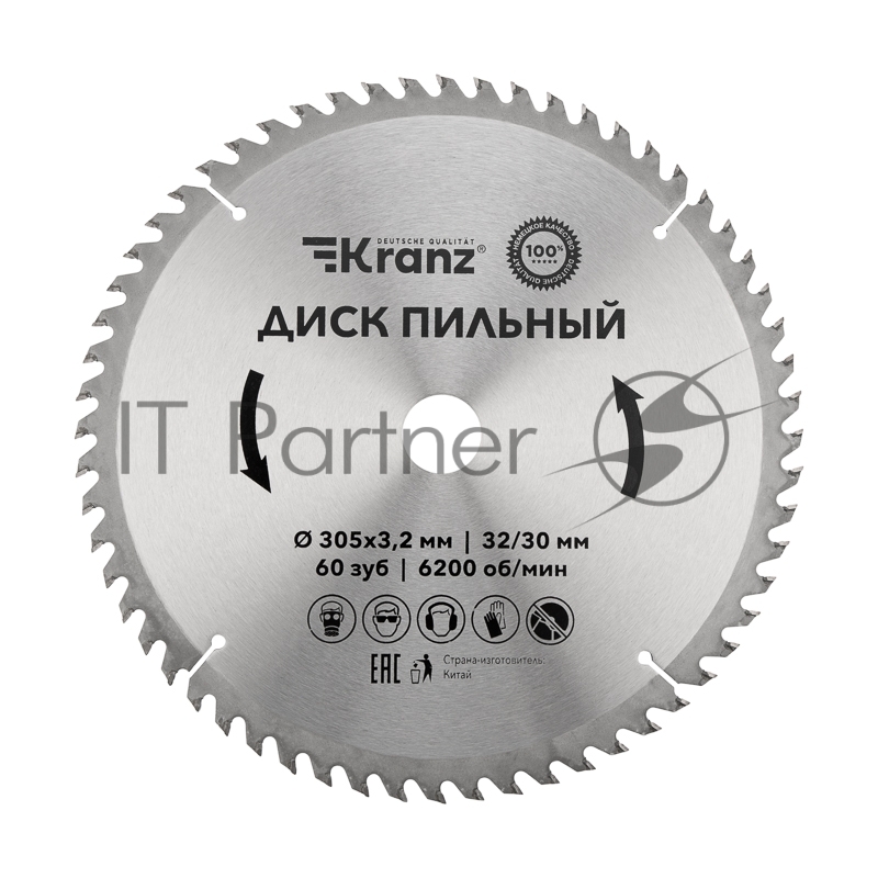Диск пильный 305 мм х 60 зуб х 32/30 мм Kranz