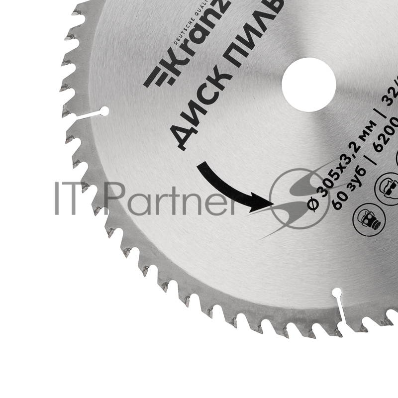 Диск пильный 305 мм х 60 зуб х 32/30 мм Kranz