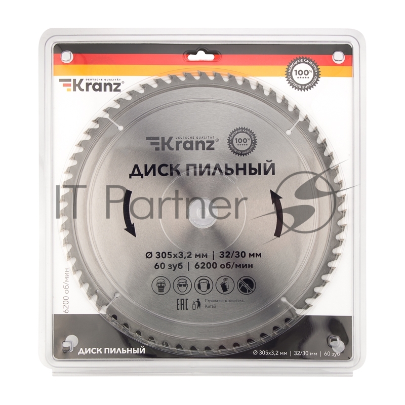 Диск пильный 305 мм х 60 зуб х 32/30 мм Kranz