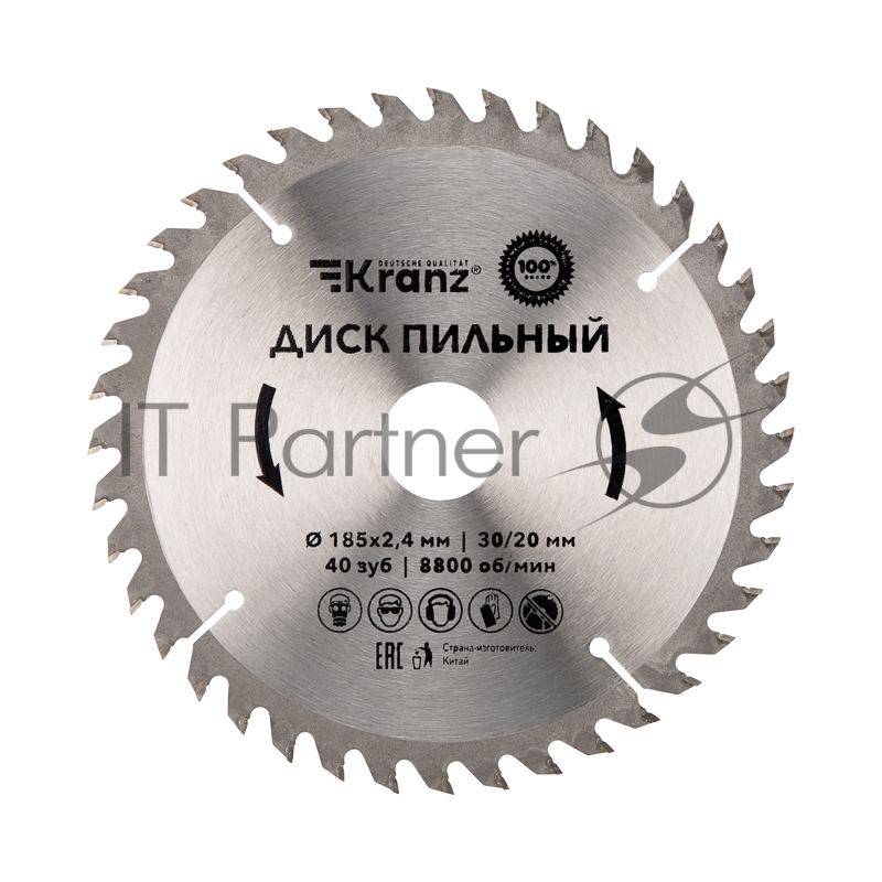 Диск пильный 185 мм х 40 зуб х 30/20 мм Kranz