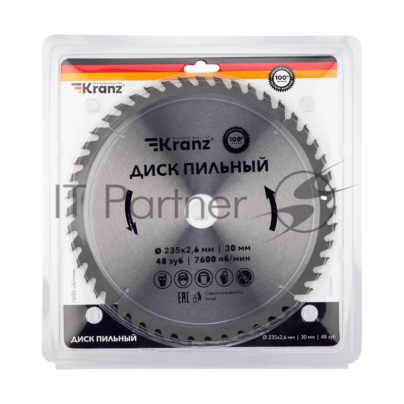 Диск пильный 235 мм х 48 зуб х 30 мм Kranz