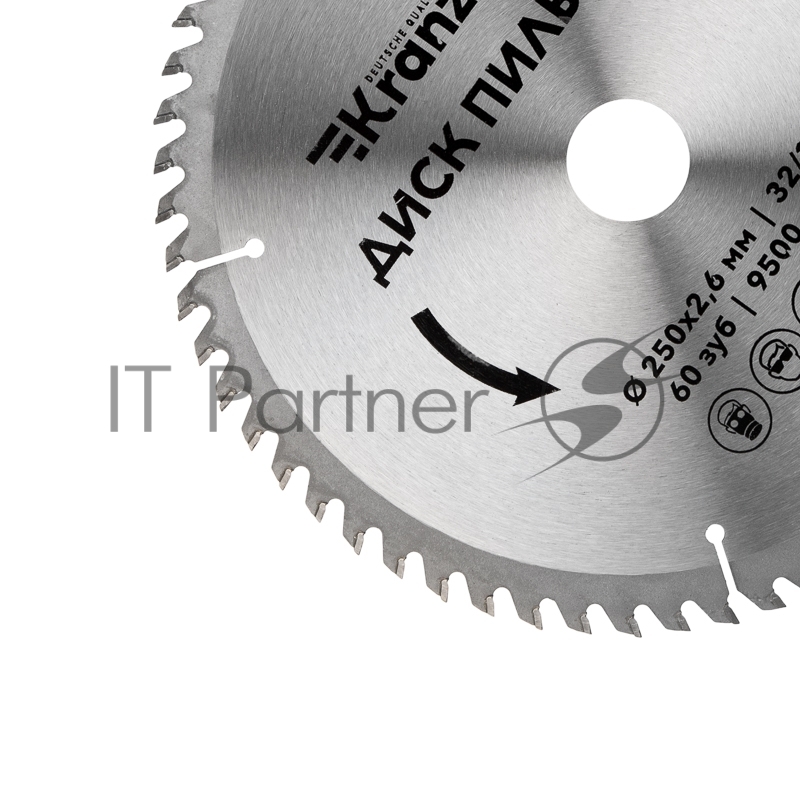Диск пильный 250 мм х 60 зуб х 32/30 мм Kranz