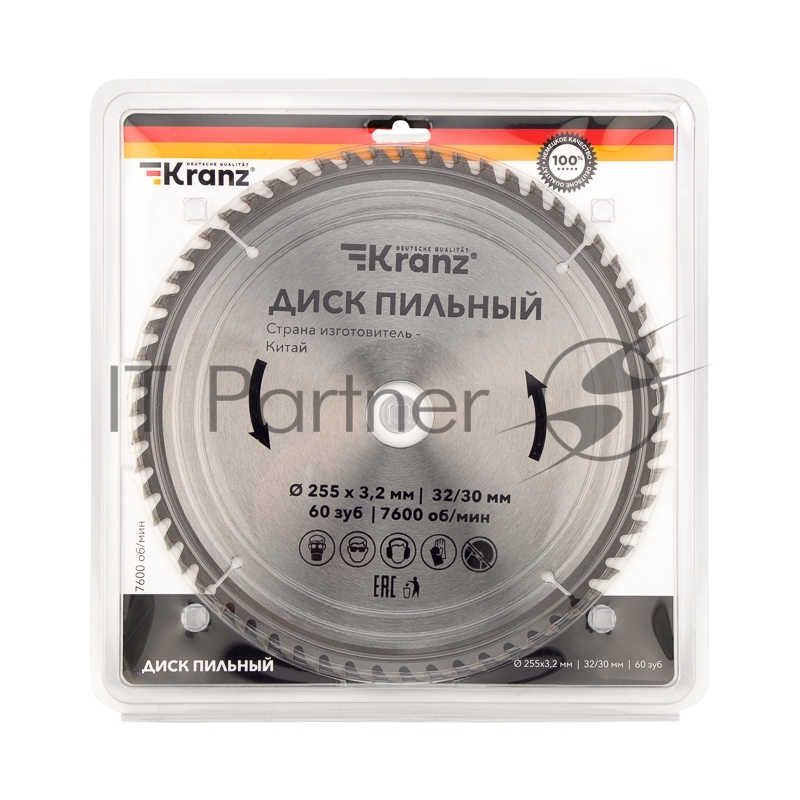 Диск пильный 255 мм х 60 зуб х 32/30 мм Kranz