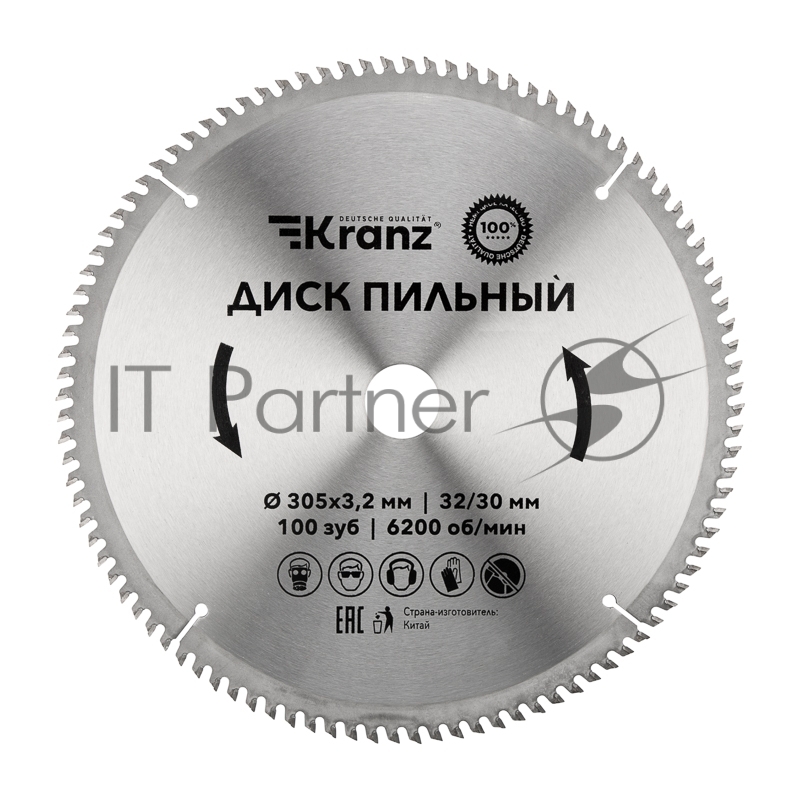 Диск пильный 305 мм х 100 зуб х 32/30 мм Kranz