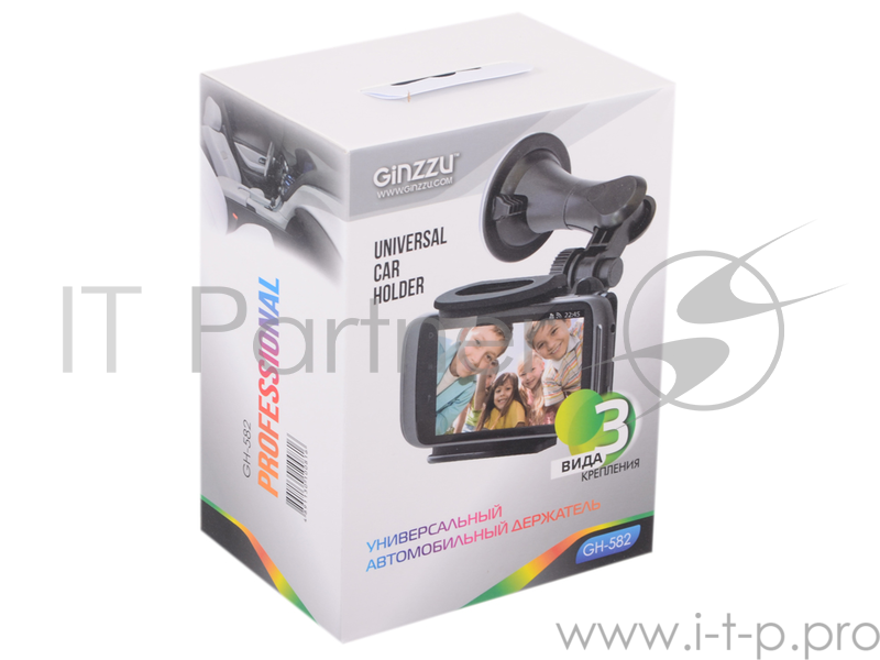 Держатель для мобильного устройства Ginzzu Универсальный автомобильный держатель (GH-582)
