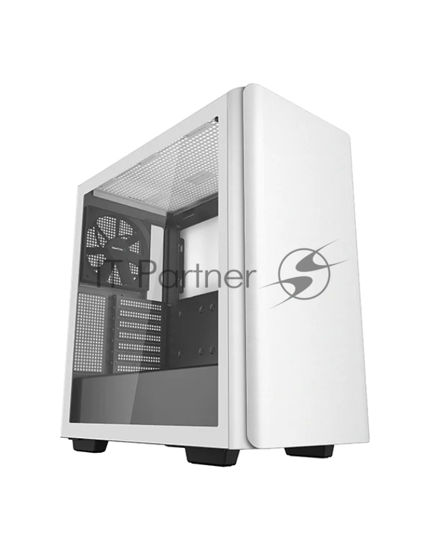 Корпус Deepcool CK500 WH без БП, боковое окно (закаленное стекло), 1x140мм вентилятор спереди и 1x140мм вентилятор сзади, белый, ATX
