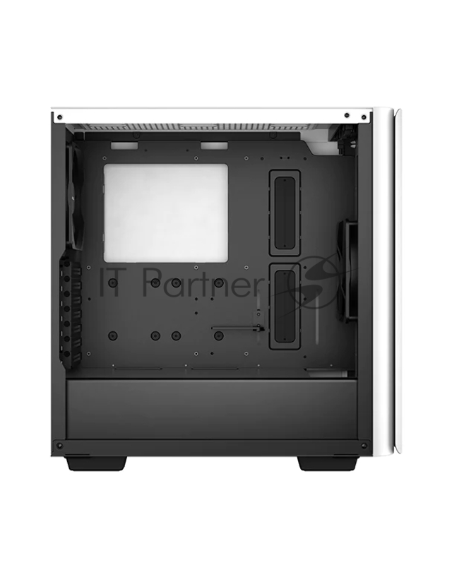 Корпус Deepcool CK500 WH без БП, боковое окно (закаленное стекло), 1x140мм вентилятор спереди и 1x140мм вентилятор сзади, белый, ATX