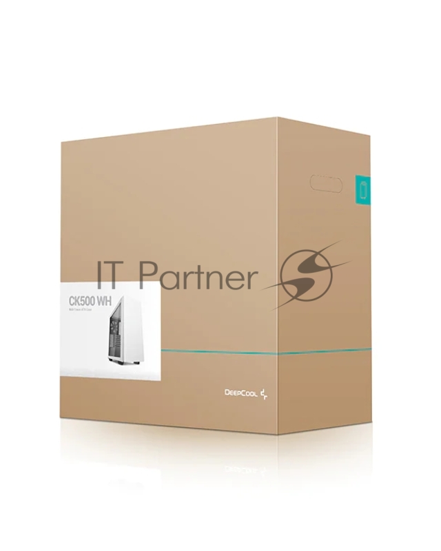 Корпус Deepcool CK500 WH без БП, боковое окно (закаленное стекло), 1x140мм вентилятор спереди и 1x140мм вентилятор сзади, белый, ATX
