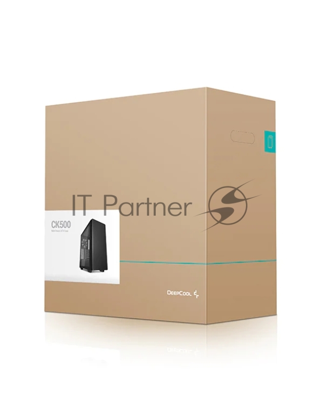 Корпус Deepcool CK500 без БП, боковое окно (закаленное стекло), 1x140мм вентилятор спереди и 1x140мм вентилятор сзади, черный, ATX