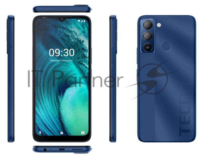 Смартфон BD4 POP 5 32+2 Deepsea Luster, 6.52 Asahi Glass, 20:9, 1600 x 720 пикселей, 1,6GHz, 8 Core, 2GB RAM, 32GB, up to 256GB flash, 8Mpix + AF/5Mpix, 2 Sim, 4G, BT v4.2, GPS, A-GPS, USB, 5000mAh, Android 11 (GO), 190g, 164,87мм x76,09мм x 8,75мм