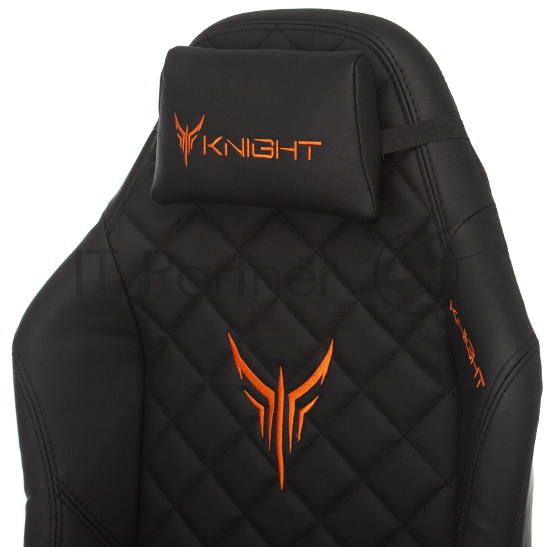 Кресло игровое Knight RAMPART черный ромбик эко.кожа с подголов. крестовина металл