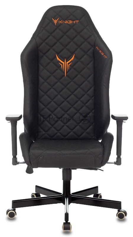 Кресло игровое Knight RAMPART черный ромбик эко.кожа с подголов. крестовина металл