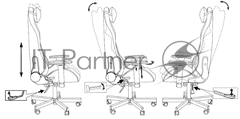 Кресло игровое Knight RAMPART черный ромбик эко.кожа с подголов. крестовина металл