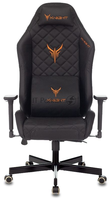 Кресло игровое Knight RAMPART черный ромбик эко.кожа с подголов. крестовина металл