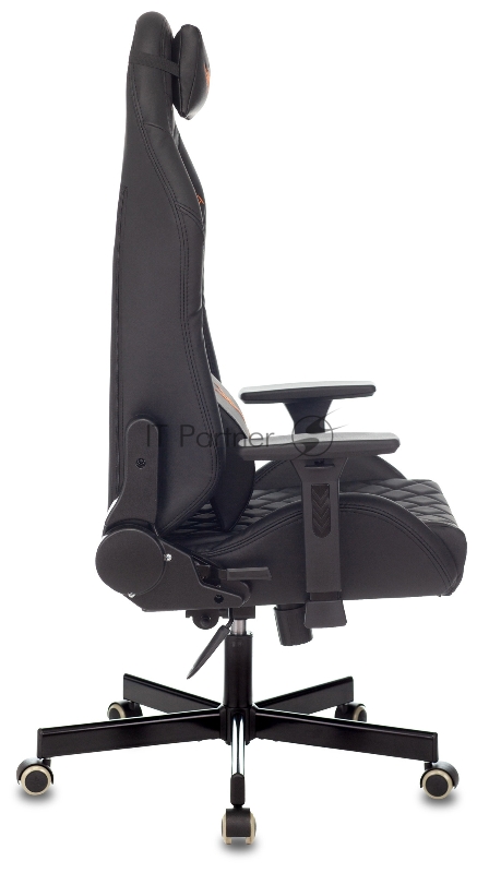 Кресло игровое Knight RAMPART черный ромбик эко.кожа с подголов. крестовина металл