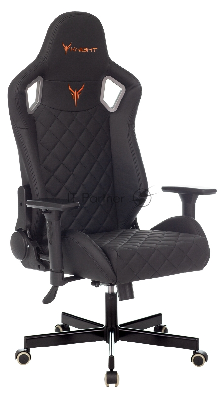 Кресло игровое Knight OUTRIDER черный ромбик эко.кожа с подголов. крестовина металл