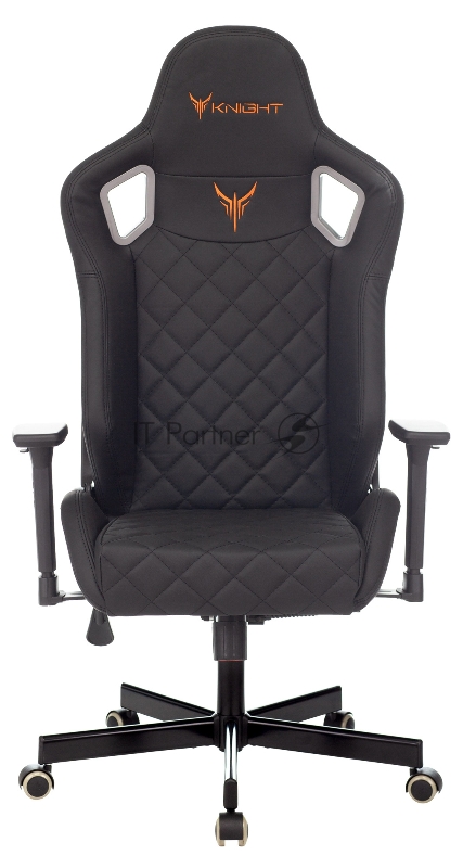 Кресло игровое Knight OUTRIDER черный ромбик эко.кожа с подголов. крестовина металл