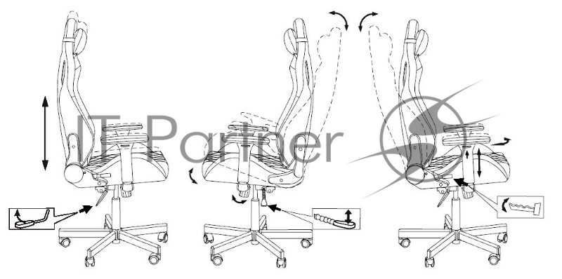 Кресло игровое Knight OUTRIDER черный ромбик эко.кожа с подголов. крестовина металл