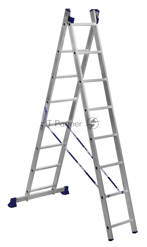 Лестница Alumet 2-х секционная алюминий 8ступ. H4м макс.нагр.:150кг (H2 5208)