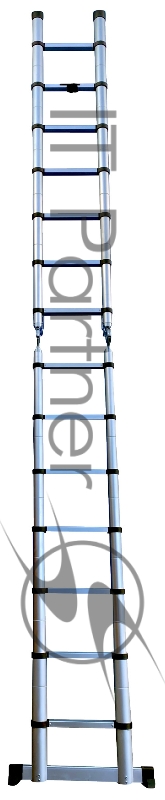 Лестница Alumet телескопическая, 2-х секционная алюминий 14ступ. H4.4м макс.нагр.:150кг (DTLH 2.2)