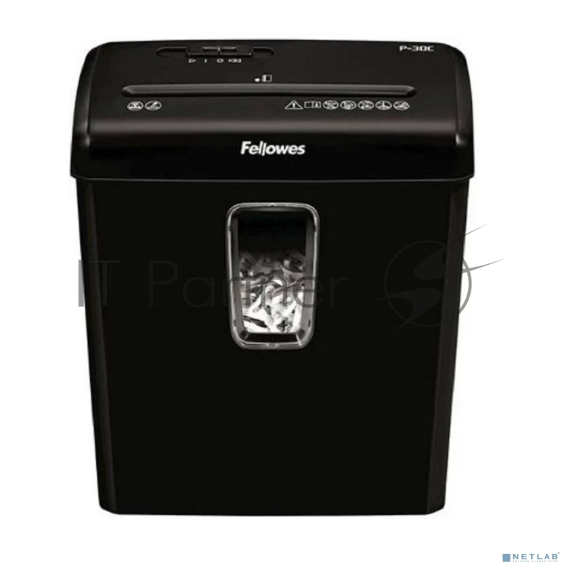 Шредер Fellowes® Powershred® P-30C, DIN P-4, 4х34 мм, 6 лст., 15 лтр.