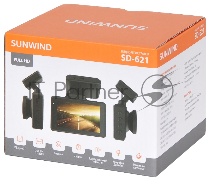 Видеорегистратор SunWind SD-621 черный 2Mpix 1080x1920 1080p 170гр. GPCV1167B