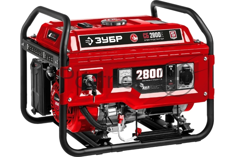 Генератор ЗУБР СБ-2800Е бензиновый с электростартером, 2800 Вт