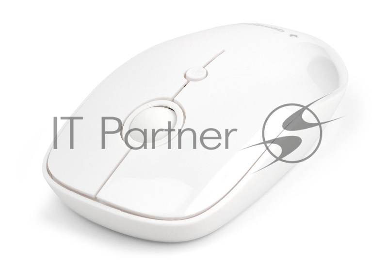 Мышь беспроводная Gembird MUSW-385, 2.4ГГц, 2 кнопки + колесо кнопка,1000DPI белый глянец