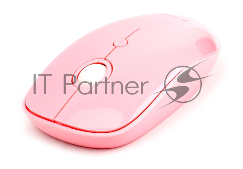 Мышь беспроводная Gembird MUSW-390, 2.4ГГц, 2 кнопки + колесо кнопка,1000DPI розовый глянец
