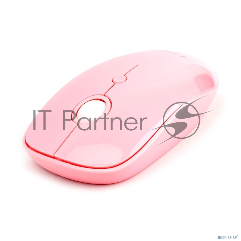 Мышь беспроводная Gembird MUSW-390, 2.4ГГц, 2 кнопки + колесо кнопка,1000DPI розовый глянец
