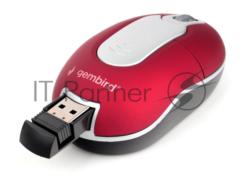 Мышь беспроводная Gembird MUSW-605, 2,4ГГц, 1200DPI, 3кн красная